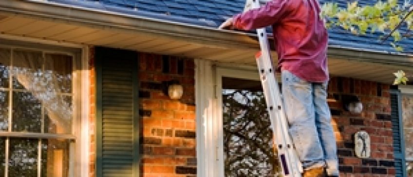 cleaning gutters