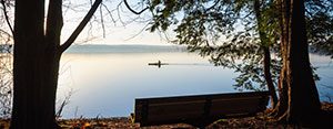 Boater on Lake Chautauqua in New York state