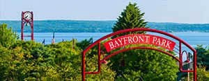 Entrance to Bayfront Park in Petoskey, MI