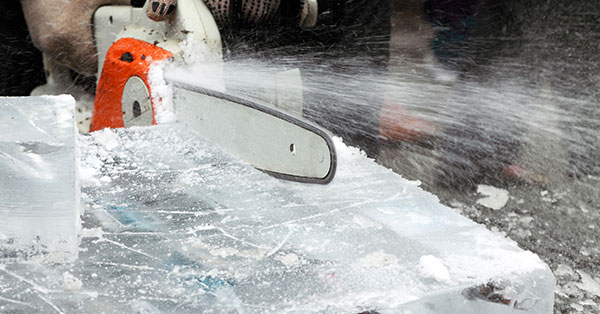 Ice carving at Janboree Festival in Waukesha, WI