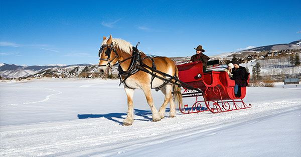 Sleigh ride in the winter wonderlands at Woodstock, VT 